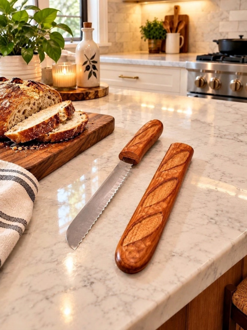 1949 Cuzin Vintage French Baguette Bread Knife and Sheath